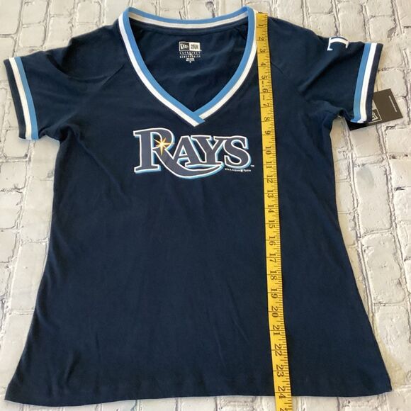 New Era T-Shirt Women’s Size Medium Color Navy Tampa Rays Graphic Tee - Picture 8 of 11